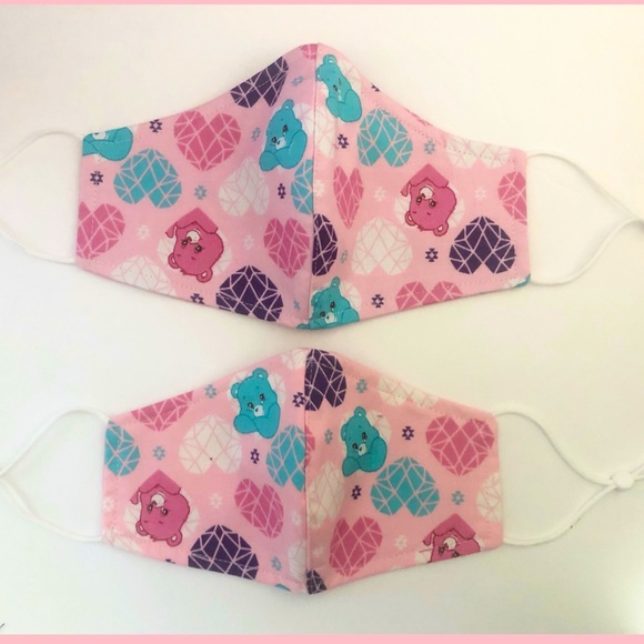 Pink Care Bears Face Mask (kids + adults) - Picture 1 of 4